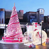 大型户外圣诞树3 5 10 15 20 30 50米粉色发光圣诞树 圣诞节装饰 圣诞场景布置