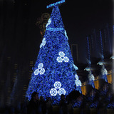 圣诞装树装饰 光纤发光LED灯大型户外蓝色圣诞树圣诞用品装饰摆件