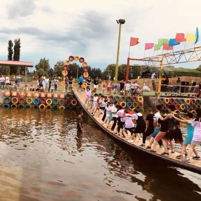 景区抖音同款摇摆网红桥户外水上拓展游乐设备厂家定制网红摇摆桥