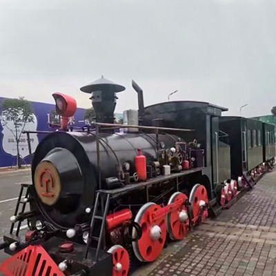 厂家直销大型一比一铁艺金属蒸汽火车头绿皮车厢绿色火车展示模型