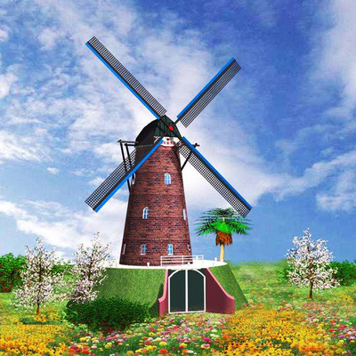 厂家直销防腐木风车景观风车荷兰风车木质大风车田园风车大型风车