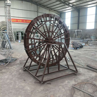 大型户外防腐木独轮水车荷兰风车凡蒂洛源头生产厂家供货直销私人订制