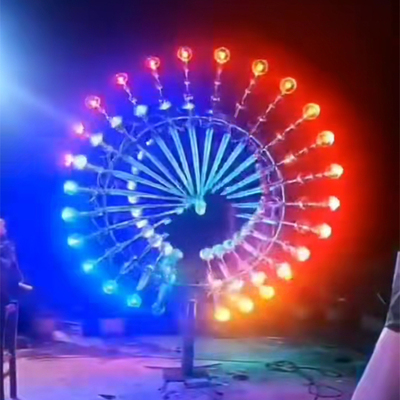 大型风动雕塑不锈钢电力雕塑 太阳花造型风动雕塑设计