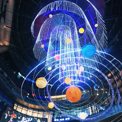 大型商场美陈中庭吊饰装饰制作 节日商场场景布置直销产品