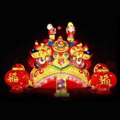 厂家直销大型春节中秋节元宵节花灯卡通植物属相灯笼彩灯制作批发