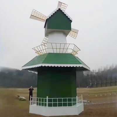 厂家专业设计制作 大型户外防腐木荷兰风车景观风车 木质风车定制