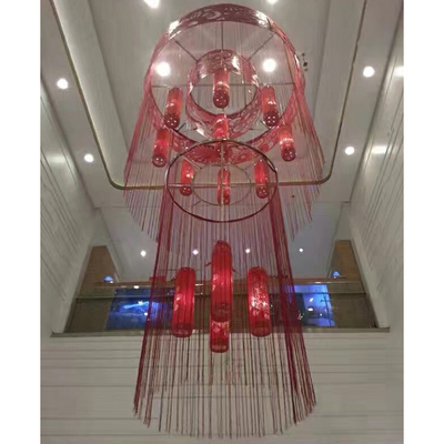 大型商场家居市场中庭吊饰 节日节庆红色喜庆开业美陈装饰