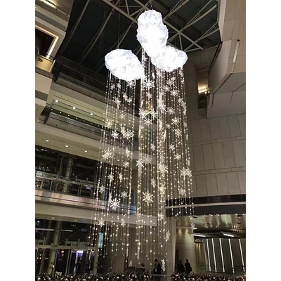 新年商场美陈中庭装饰 冬季灯串元素吊饰 商场酒店圣诞美陈