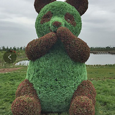 国庆节日装饰大型户外绿雕造景绢花主题堆头广场装饰布置美化空间