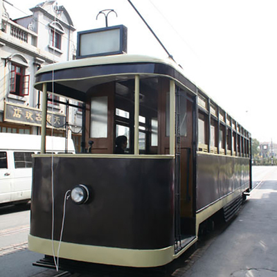 复古双层公交车模型 定制景区老爷汽车模型摆件源头厂家