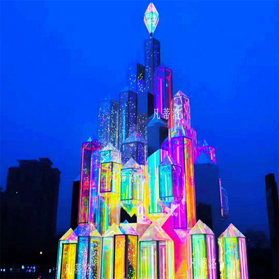 2021年新款户外广场炫彩亚克力大型圣诞树 亚克力镭射膜圣诞树