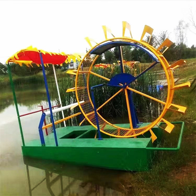 工厂定制铁艺水上骑行车网红道具户外景区田园水上互动游乐船道具