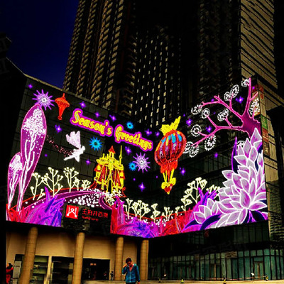 led灯饰画大型灯塑江苏幕墙装饰加工定制