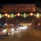 LED平面雪花圆过街灯饰 商业街步行街节日街景亮化工程