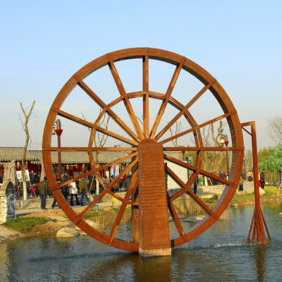 大型户外景观防腐木质水车可电动可静大型源头工厂欢迎来图样定制