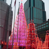 商场酒店室内外装饰摆件 大型分层灯光圣诞树 钢结构圣诞灯光造型