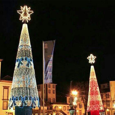 凡蒂洛定制户外大型钢架圣诞树 创意彩灯黄色圣诞树