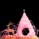 定制大型组合圣诞树 框架粉色圣诞树套餐