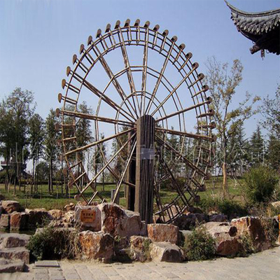 定制大型户外防腐木水车景区大型景观水车碳化木电动水车仿古水车