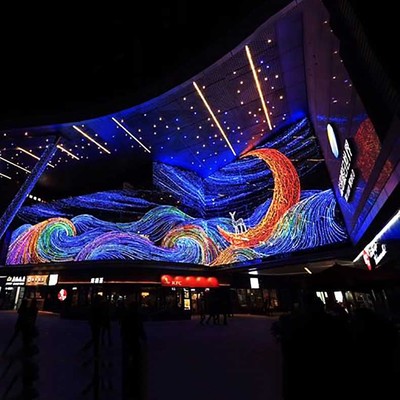 凡蒂洛厂家定制商场超市外墙氛围灯 大型灯饰画幕墙设计