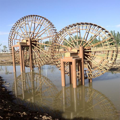 厂家直销防腐木水车风水轮 户外景观水车风车 实木水景水车现货