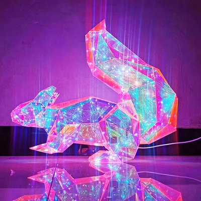 定制生产炫彩亚克力厂家直销 各类动物造型幻彩雕塑品质可靠