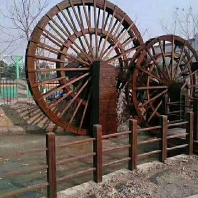 厂家直销防腐木水车风车 木水车景观水车 户外大型木水车装饰水车