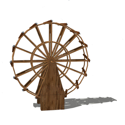 厂家直销防腐木大型景观水车山庄公园脚踩手摇水车各类定制