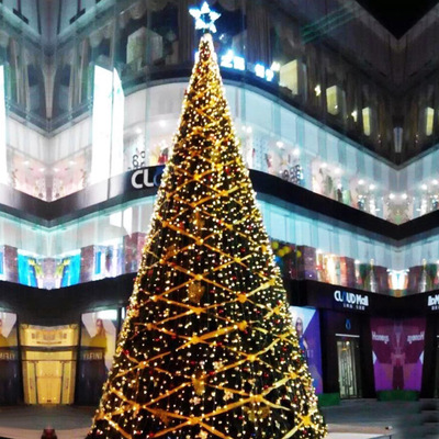 Large golden Christmas tree 7 m 9 m 18 m outdoor frame tree luminous Christmas tree beautiful displa