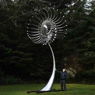 不锈钢风动雕塑景观摆件城市雕塑广场亮化大型不锈钢风动雕塑装置