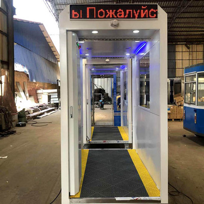 Body temperature detection supply movable temperature measurement and disinfection channel body