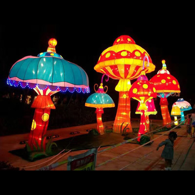Handmade festive lanterns decorated with lanterns