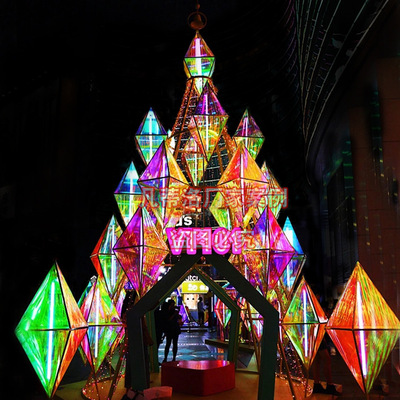 10米大型户外圣诞树厂家定制直销批发10米亚克力灯光框架圣诞树