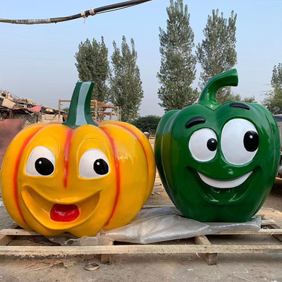 Cartoon green pepper chili fiberglass sculpture cartoon vegetable stool European style outdoor garde