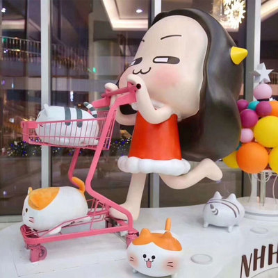 Customized shopping mall cartoon sculpture Large doll shopping mall Meichen FRP Cartoon character an