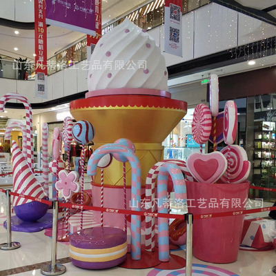 Christmas and new year's shopping mall decoration DP point color drawing simulation large lollipop c