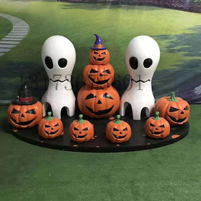 The theme cartoon simulation of Halloween FRP pumpkin lantern
