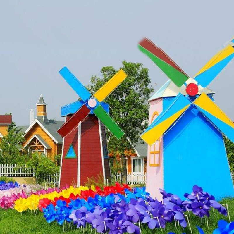 景观防腐木风车/户外荷兰花海学校幼儿园风车 - 山东凡蒂洛工艺品