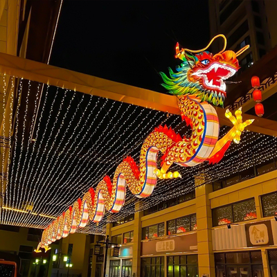 厂家直销舞龙造型迎春立体装饰灯柱庙会灯会花灯室外彩灯装饰定制